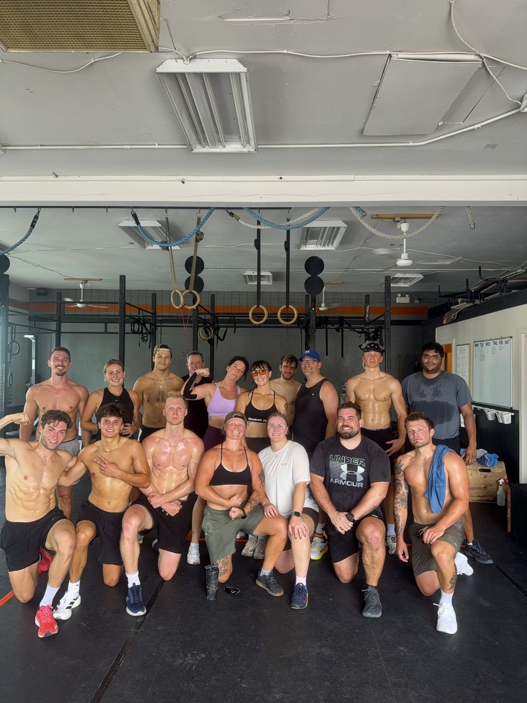 The whole Crew together in the gym